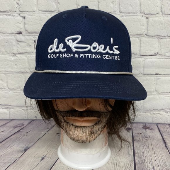 AHEAD Baseball Hat Rope Cap Snapback Navy Blue de Boer's Golf Shop Floral Bill - Picture 1 of 9